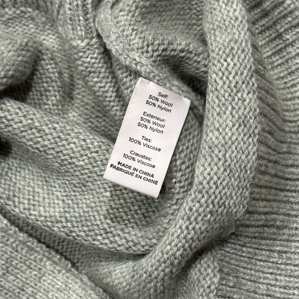Cinq A Cept Sz XS Dash Cardigan Gray Button-Up Sweater Off shoulder Wool Cozy - Picture 5 of 6